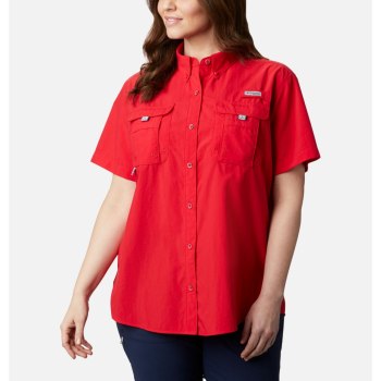 Columbia Overhemd Dames, PFG Bahama Short Sleeve Plus Size Rood, 38KXHPGDL